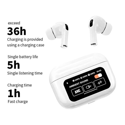 ANC+ENC Touch Screen in Ear Bluetooth Earphones, Compatible with iPhone/Android - Picture 2 of 8