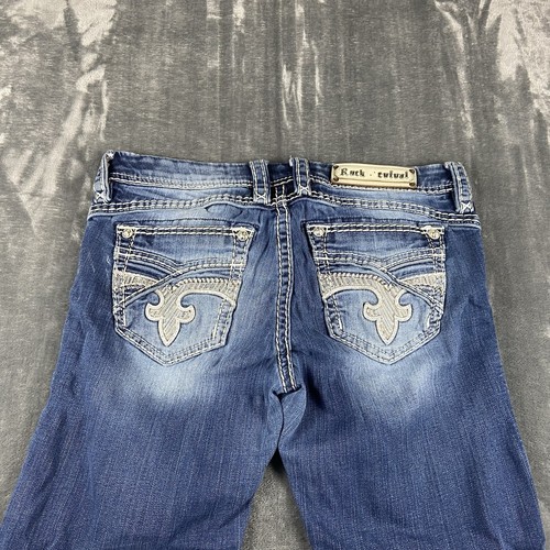 Rock Revival Jeans Women's 31x31(33x31.5) Priscilla Boot Rhinestones Low Rise - Picture 18 of 19