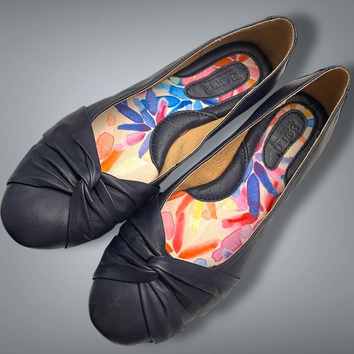Neu ohne Karton Größe 11 geborene flache Damenschuhe Lily marineblau. Keine Mängel. - Bild 10 von 11