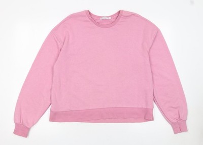 Stradivarius Damen rosa Pullover Sweatshirt Gr. 12 Baumwollmischung