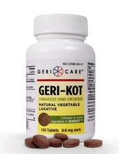 GeriCare Senna Natural Vegetable Laxative, 100 Geri-Kot Sennosides 8.6mg 10/2026