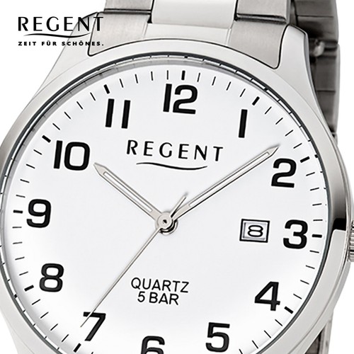 Regent Acero Hombre Reloj F-1178 Reloj de Cuarzo Pulsera de Plata UR1153403 - Imagen 3 de 6
