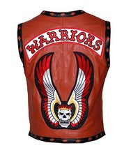 The Warriors Movie Brown Genuine Leather Biker Fashion Motorcycle Vest Jacket