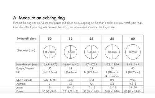 Anillo Doble Swarovski Vittore, Blanco, Chapado en Rodio Talla 52+55 (cc-75-h13) - Imagen 7 de 7