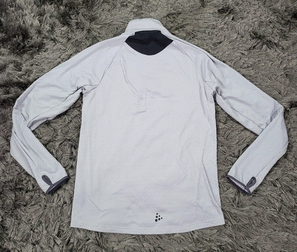 Pullover artesanal para hombre pequeño gris negro cuarto cremallera agujeros térmicos para los pulgares 1909500 Foto 4 de 4