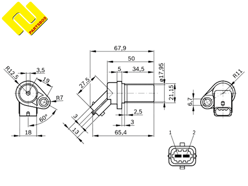BOSCH 0261210151 Crankshaft RPM Sensor 0281002315 ,9118368 ,504096645 ,90532619 - Picture 6 of 6