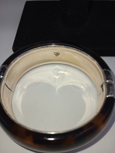 BRIGHTON Tortoise Shell & Silver Overlay Bangle Bracelet - Picture 7 of 8