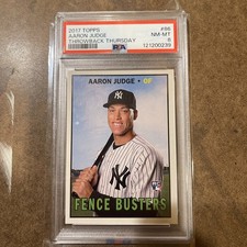 2017 Topps Throwback Thursday Aaron Judge RC #86 Fence Busters TBT SP PSA 8