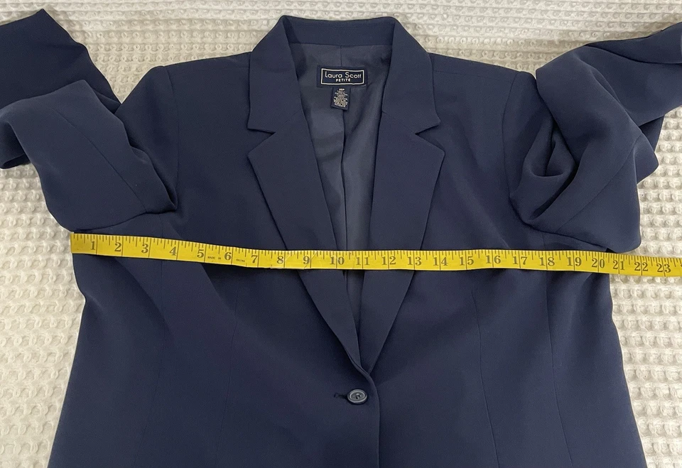 Jaqueta Blazer Laura Scott Petites Feminina 16P Azul Poliéster 2 Botões Carreira - Imagem 4 de 4