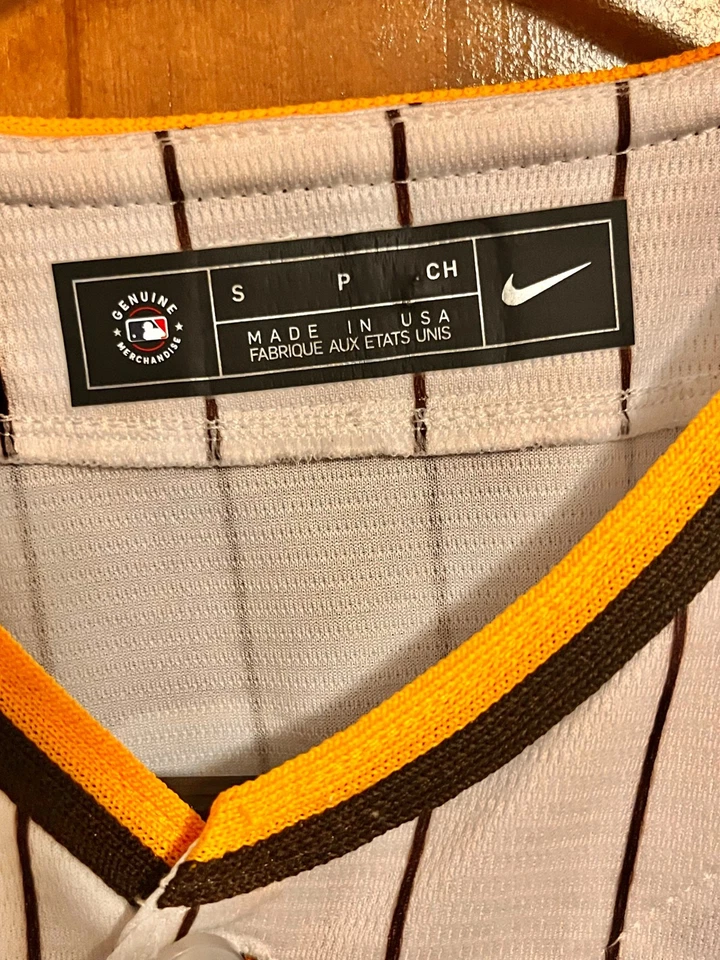 FERNANDO TATIS JR #23 Nike White Pin Striped Jersey Mens Medium San Diego Padres - Image 4 of 4
