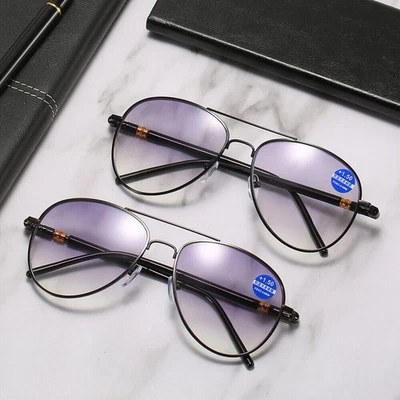 UNBRAND UK Mens Aviator Style Reading Glasses Spring Loaded Bifocal sunglasses 1.0-4.0