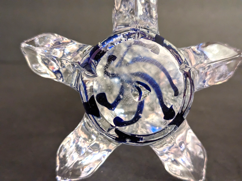 Vtg Set of 3 Crystal Graduated Christmas Trees Clear Art Glass w/Colored Swirls - Picture 7 of 14