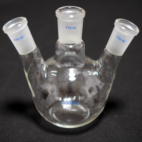 Laboratory glass flat bottom boiling flask 3-neck 24/40 joints 500 ml-3000 ml - Picture 8 of 12
