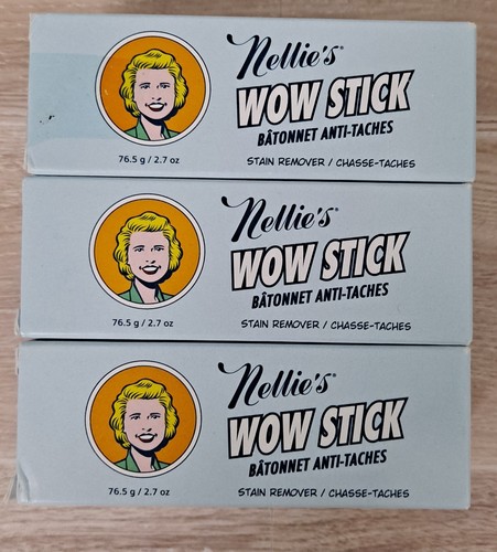 Nellies Wow Stick All Natural Laundry Stain Remover 3 Pack 2.7 oz New - Picture 2 of 7