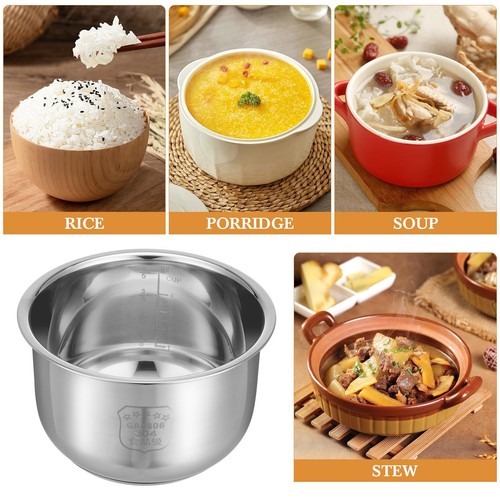 Inner Pot Pressure Cooker Rice Cooker Liner Stainless Steel Rice Cooker Silve... - Picture 7 of 9