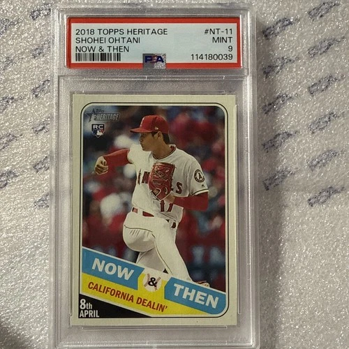 2018 Topps Heritage Shohei Ohtani Now & Then Rookie Card PSA 9 Angels MVP ROTY