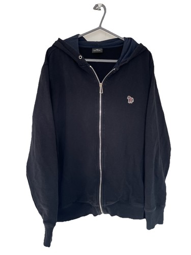 Paul Smith Black Zebra Logo Zip Up Hoodie XL Extra Large Mens