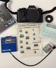 Mint Contax 139 Quartz w/ AEJ Planar 50mm f1.7 And Extras. Light meter works