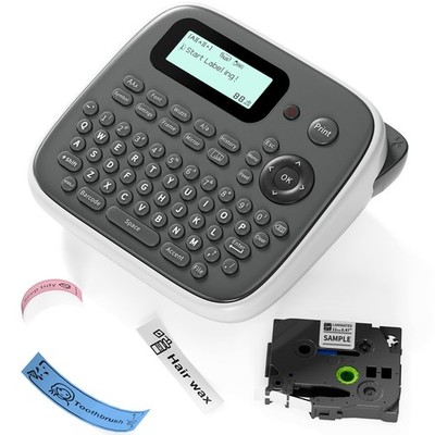 EazeID Beschriftungsgerät Maschine mit Klebeband, Tragbares Beschriftungsgerät mit Tastatur, Han...