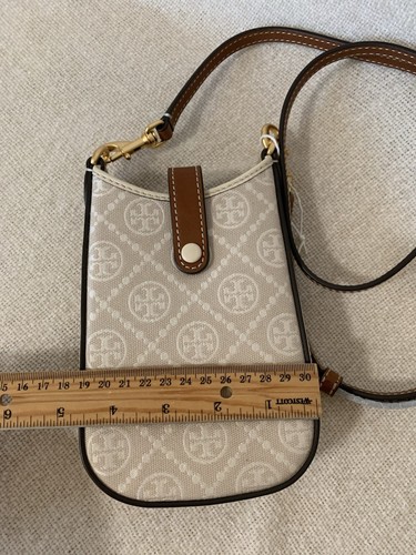 NEW Tory Burch T Monogram Ivory Jacquard Phone Crossbody Bag/Mini Bag - Picture 14 of 15
