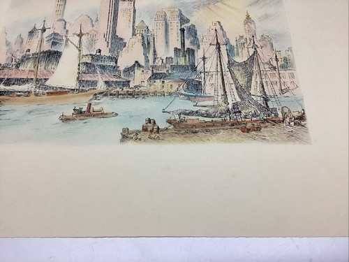 P1-4 Art Paper Etching Print Photogravure Color Lower East SideNAT LOWELL 1930s - Picture 7 of 14