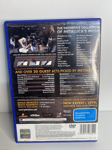 Guitar Hero Metallica PlayStation 2 Game With Manual PS2 PAL Free Postage - Picture 3 of 3