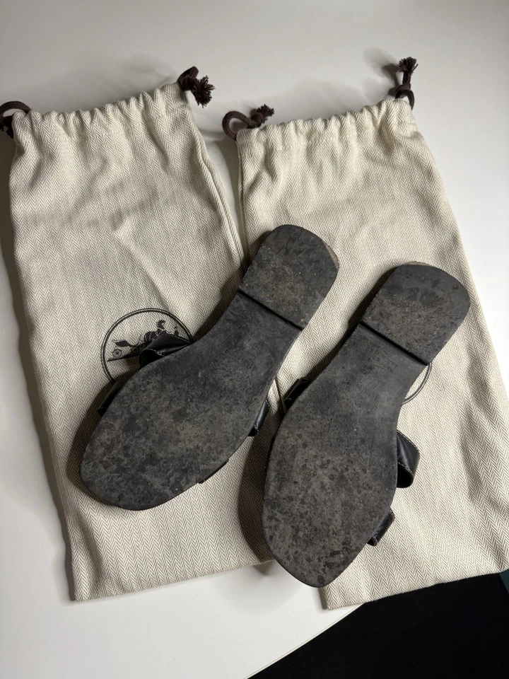 Hermès Oran Sandals Black Women Size 36.5 - Bild 3 von 4