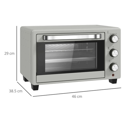 21L Mini Arbeitsplatte Backofen Elektrogrill mit einstellbarer Temperatur 1400W 230V, silberfarben - Bild 3 von 11