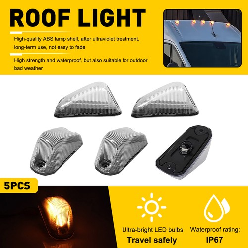 Amber LED Cab Roof Marker Lights for 2014-2023 Dodge RAM Promaster 1500 3500 12v - Picture 22 of 23