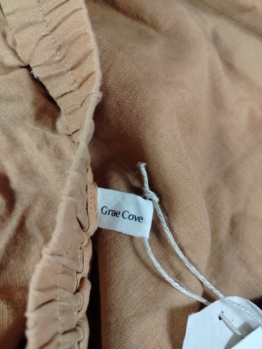 Grae Cove Women's Skirt Large Orange Linen Cottagecore Prairiecore Minimalist - Picture 10 of 15