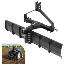 For Category 0 & 1 Tractors 3 Point Rear Grading Blade Scraper Blade Steel 52"