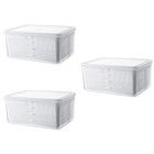 3 stücke Doppelschicht Fruchtsieb Entwässerung Korb Küchenfilter (transparent)