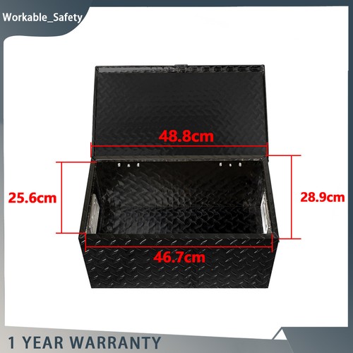 Black 20" x 12" x 9.5" ALUMINUM TOOL BOX TRAILER STORAGE LOCK PICKUP TRUCK TRUNK - Picture 15 of 15