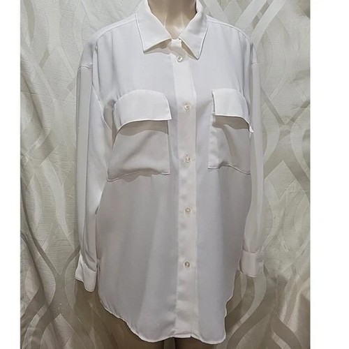 Camicia pescatore sportiva But Gordon vintage anni 90 minimalista avorio panna abbottonata