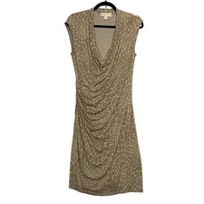 Michael Kors Women’s Body Con Dress Taupe Animal Print Size M
