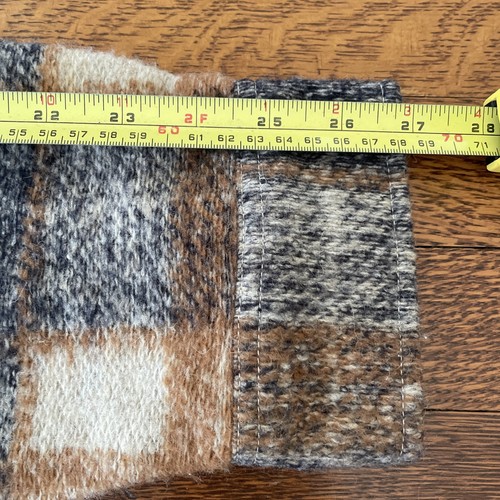 Stussy Plaid Knit Wool Blend Shirt Shacket Men 2XL Camel Navy Grunge Streetwear - Picture 8 of 13