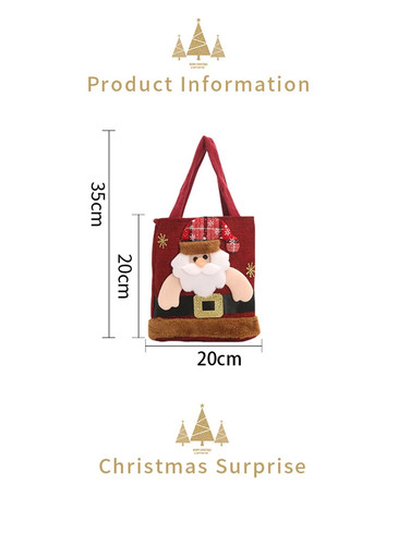 Bolsa de regalo de Navidad Bolso de mano de caramelos para niños Bolsa de almacenamiento de manzana Bolsa de regalo decorativa - Imagen 11 de 25