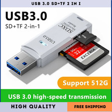 2 in 1 USB 3.0 Card Reader Micro TF sd card Reader usb adapter High Speed Reader