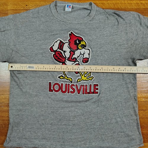 Vintage 80s Louisville Cardinals Felt Style Patch T-Shirt Size XL College - Bild 5 von 6