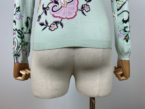 ETRO Milano Damen Pullover Seidenpullover mehrfarbig Blumen Langarm Größe 44 - Bild 15 von 17