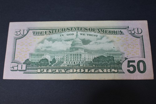 2013 $50 US Dollar Bill-"89"repeater/reverse repeater, "98998", in Serial Number - Picture 3 of 3
