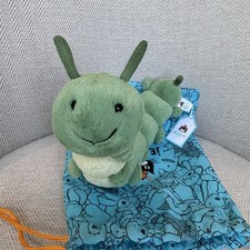 Jellycat Carys Caterpillar Plush Toy NWT Retired Authentic W/ Jellycat Dust Bag