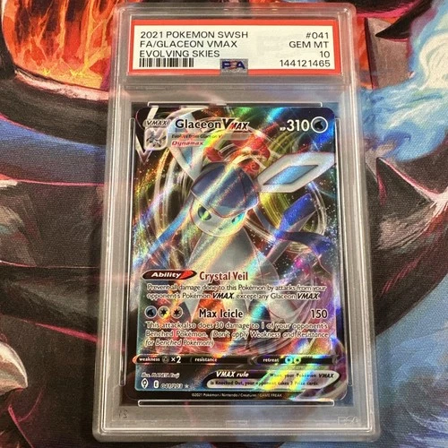 2021 Pokemon SWSH Evolving Skies Glaceon VMAX #041/203 PSA 10 GEM MINT