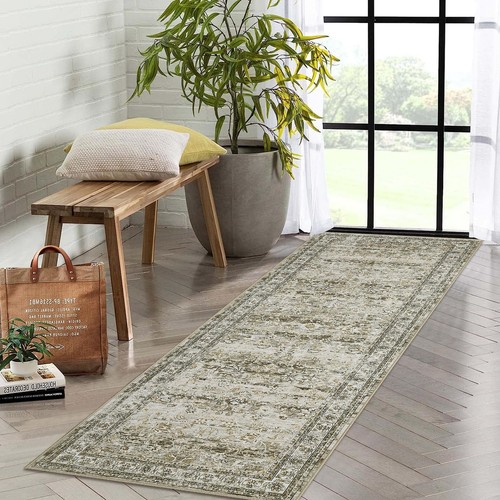 Washable Runner Rug 2x6 Vintage Area Rug Hallway Indoor Kitchen Washable Livi... - Picture 9 of 9