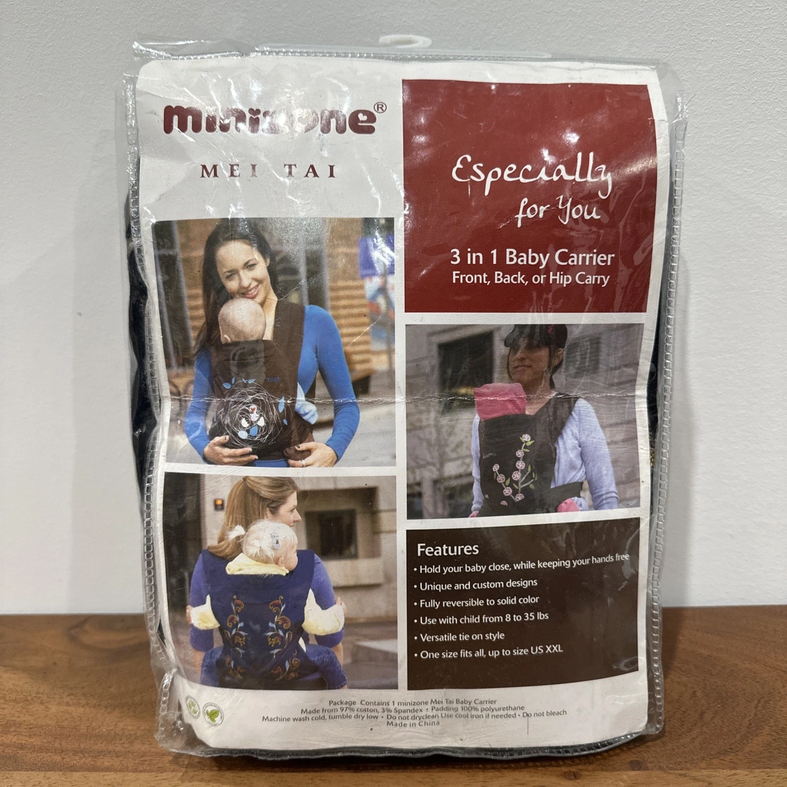 Minizone Comfy Especially for you 3 in 1 Baby Carrier ~ Front, Back Or Hip Carry