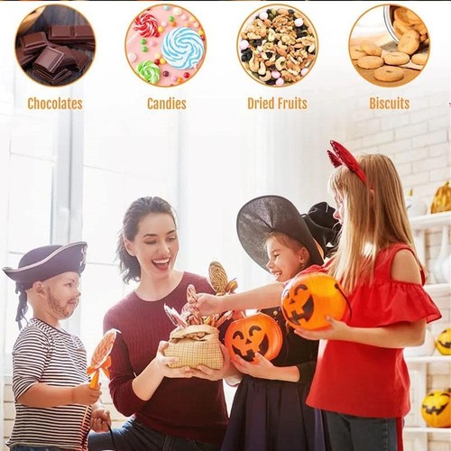 Halloween Portable Pumpkin Buckets%2C Trick Or Treat Candy Jar+Party Vintage U K - Picture 15 of 21