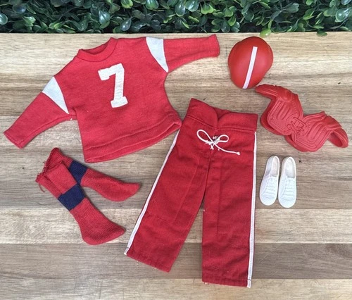 EUC! Vintage 1960s KEN Barbie Doll Boyfriend #799 ‘ TOUCHDOWN’ Football Uniform
