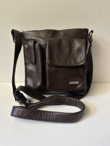 Vintage Wilsons Leder Pelle Studio Day Bag Umhängetasche braun