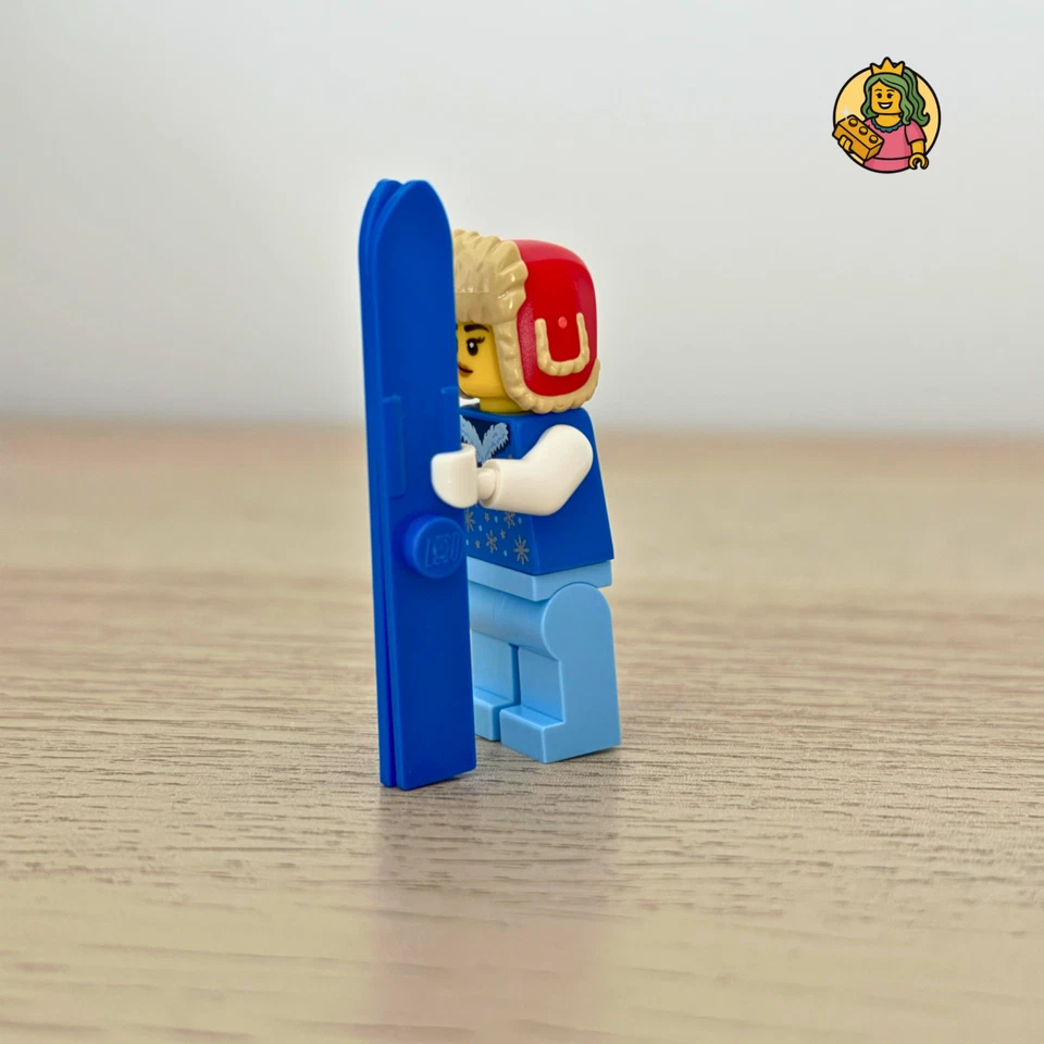 Lego Minifig Minifigure Custom La Skieuse des Neiges pièce authentique NEUF NEW - Immagine 3 di 4