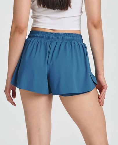 Real Essentials 4 Pack Womens Flowy Dry Fit Shorts Gym Yoga Workout Summer Med - Picture 4 of 6